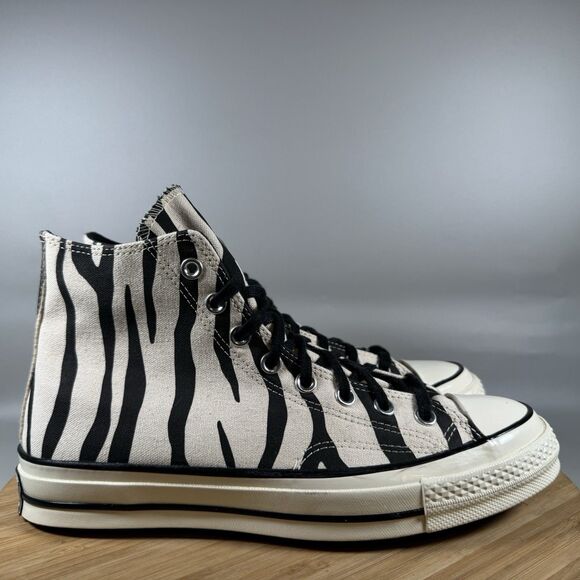 Converse‎ Chuck Taylor All Star 70 Hi Zebra Womens 10 Shoes Sneakers 163408c NEW - Picture 1 of 8